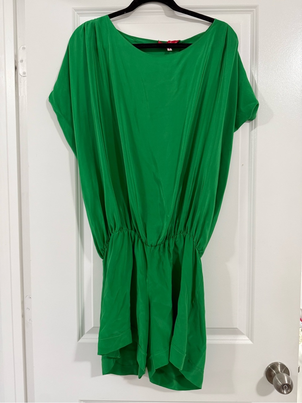 Women’s Green Elastic-Waist Baggy Romper